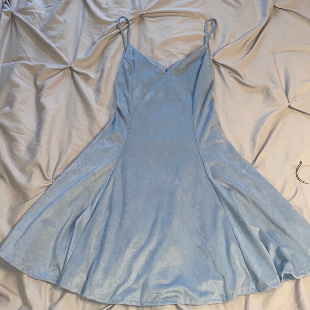Short blue cocktail dress